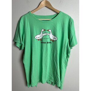 Life is Good Crusher Tee Green Goose Bumps Geese T-Shirt Size XXL Women’s